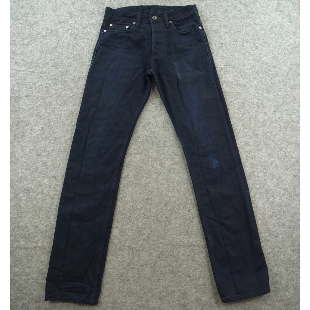 3sixteen Jeans Mens 29 Blue Selvedge Slim Straight Dark Wash Button Fly USA